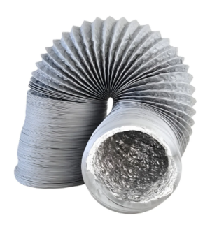 Tubo Aluminio Flexible diametro 100mm, Largo hasta 2 metros